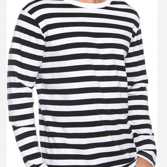Black and White Long Sleeve Striped Tee - Picture 2 of 7